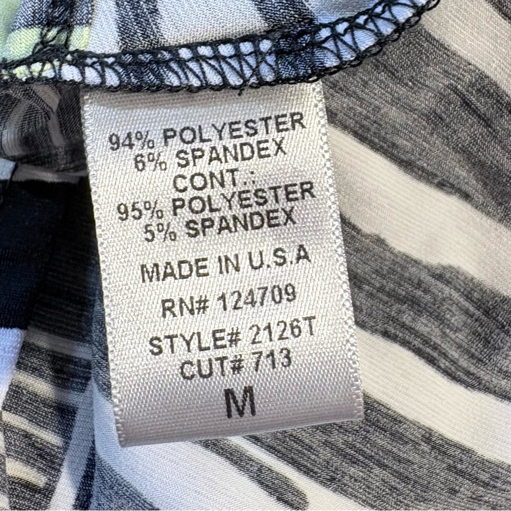 IC by Connie K Abstract Stripe Wearable Art Tunic Tie Sleeve Top USA Sz M🧡 - Picture 10 of 12